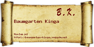 Baumgarten Kinga névjegykártya
